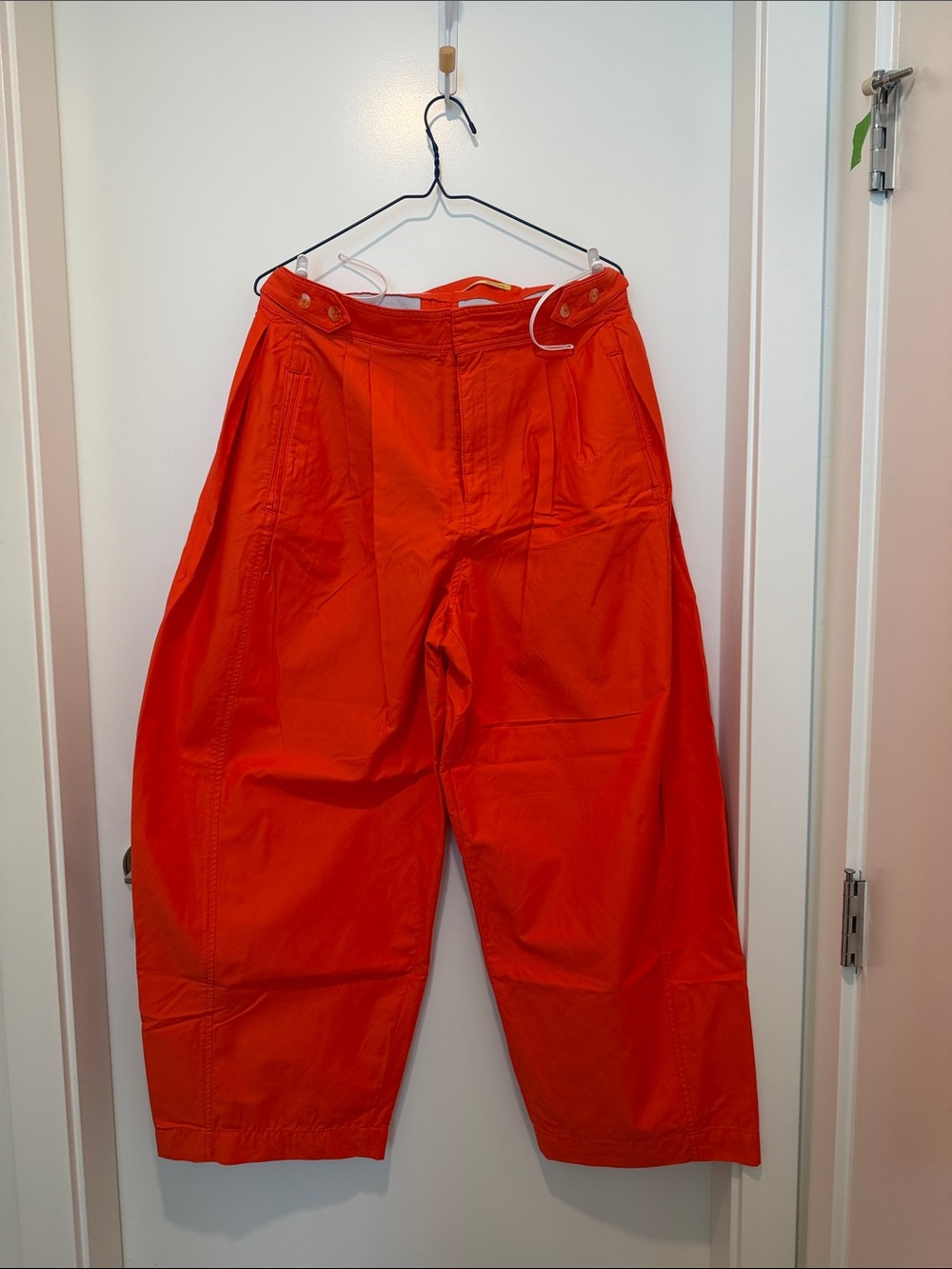 [Anthropologie Maeve] Women Bright Orange Wide-Leg Cotton Pants - Never Worn